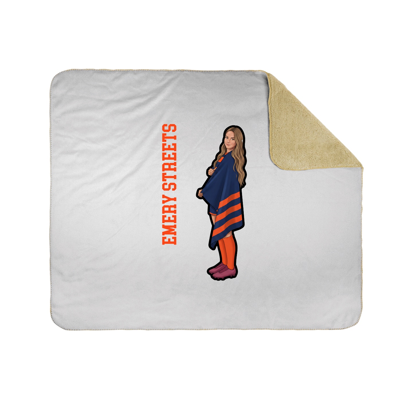 Throw Blanket — Name Vertical in White