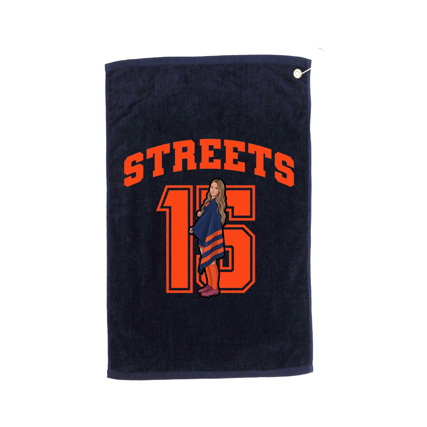 Golf Towel — Number in Navy