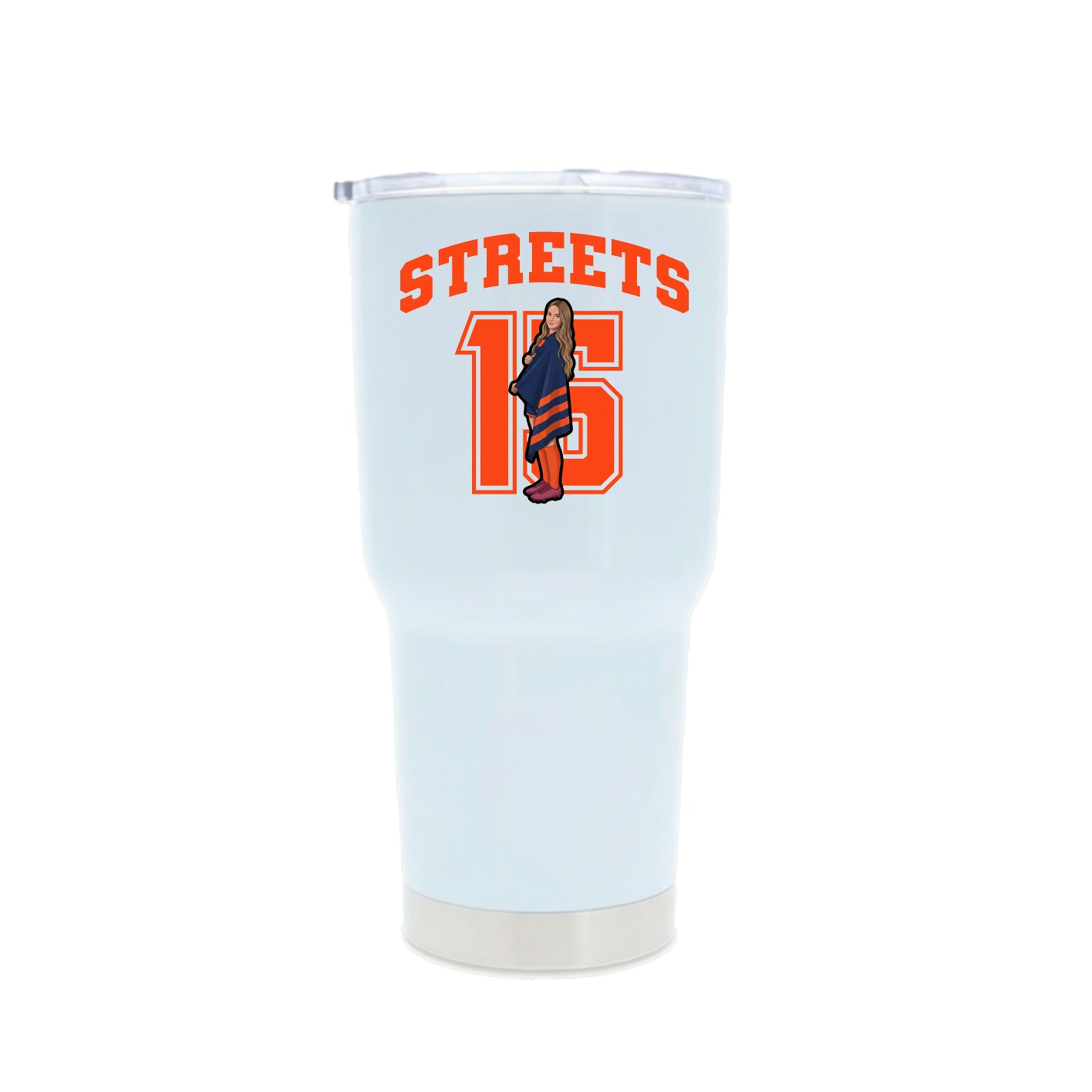 30oz Stainless Steel Tumbler — Number in White