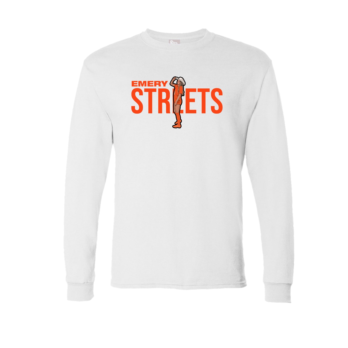 Long Sleeve Tee — Player Name in White