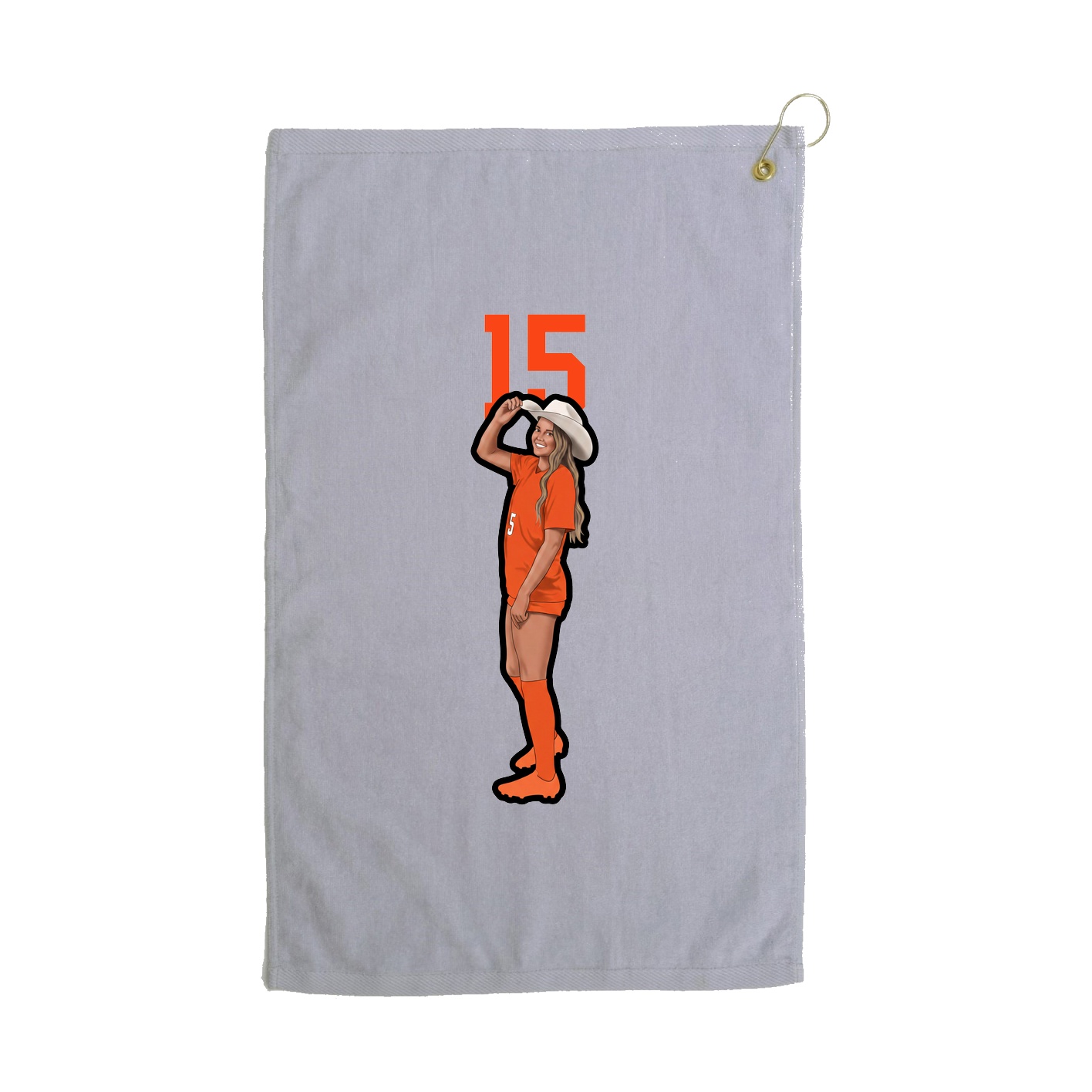 Golf Towel — Number Top in Grey