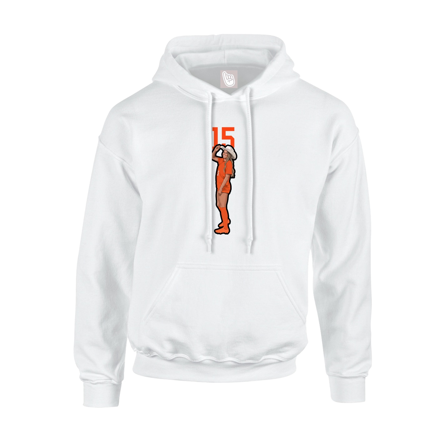 Hoodie — Number Top in White