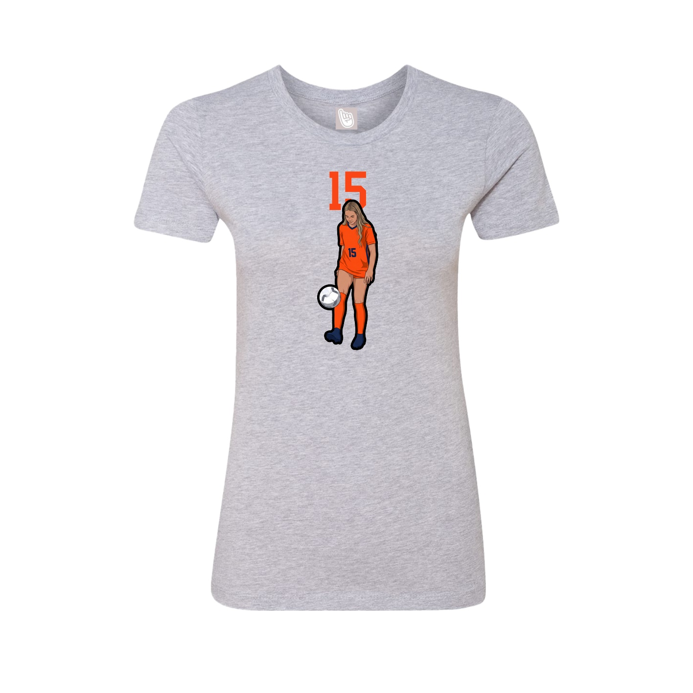 Fitted Women's Tee — Number Top in Grey