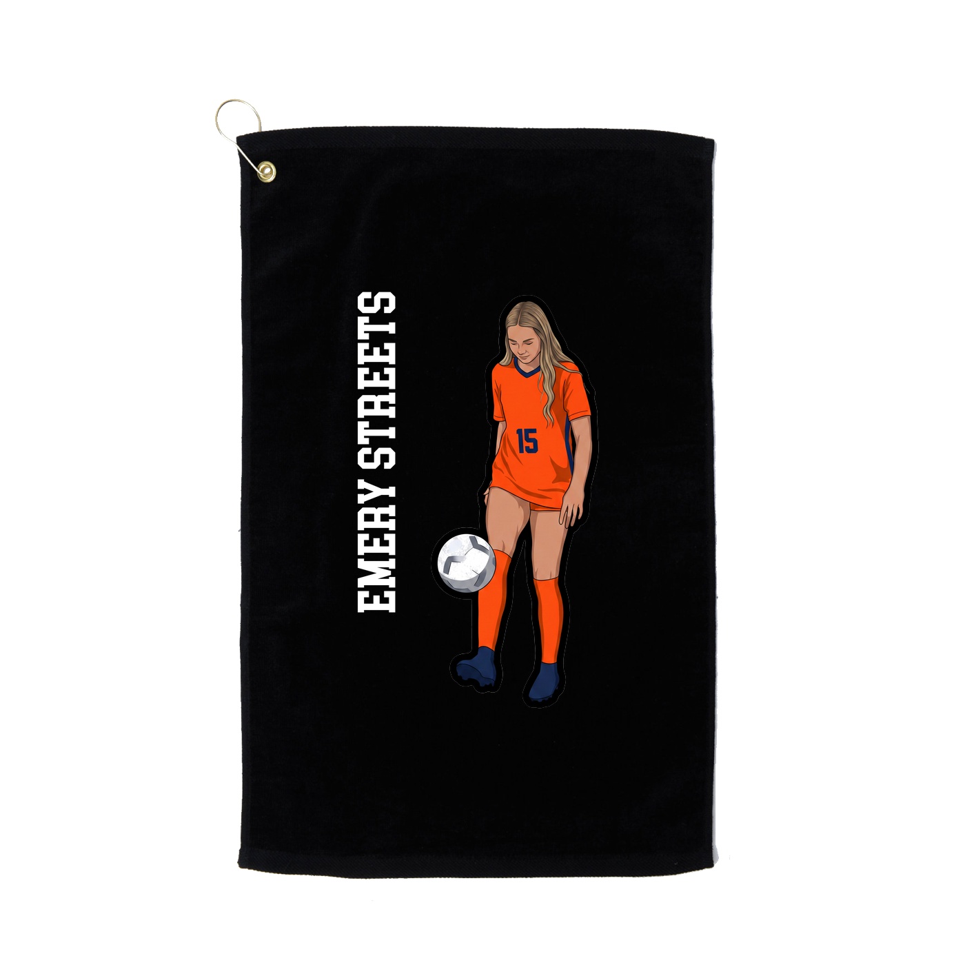 Golf Towel — Name Vertical in Black