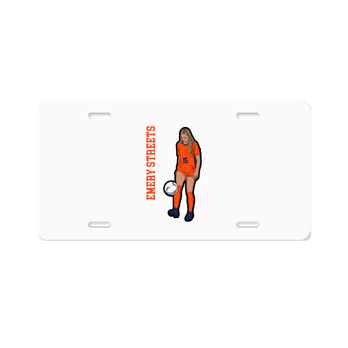 License Plate — Name Vertical in Classic
