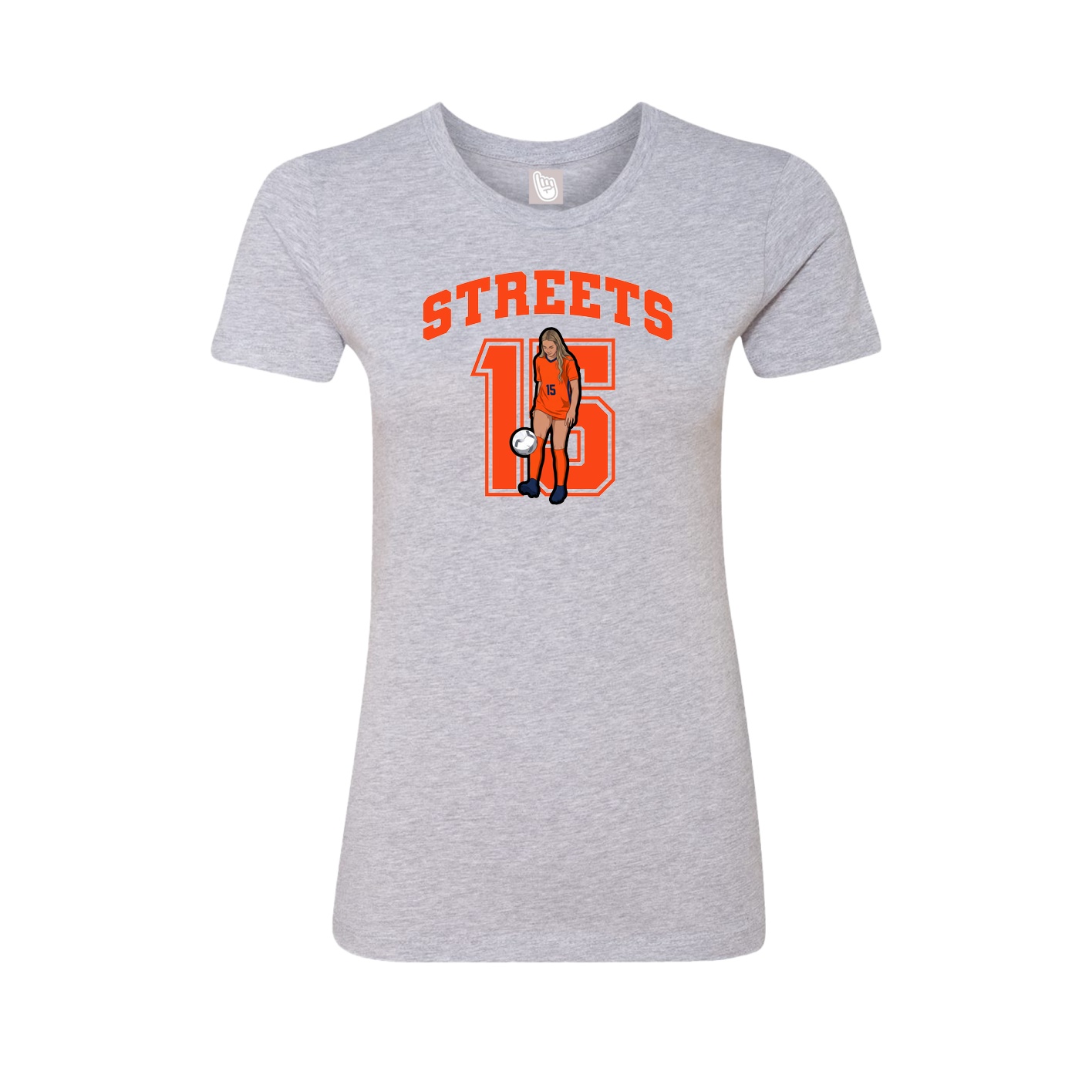 Fitted Women's Tee — Number in Grey