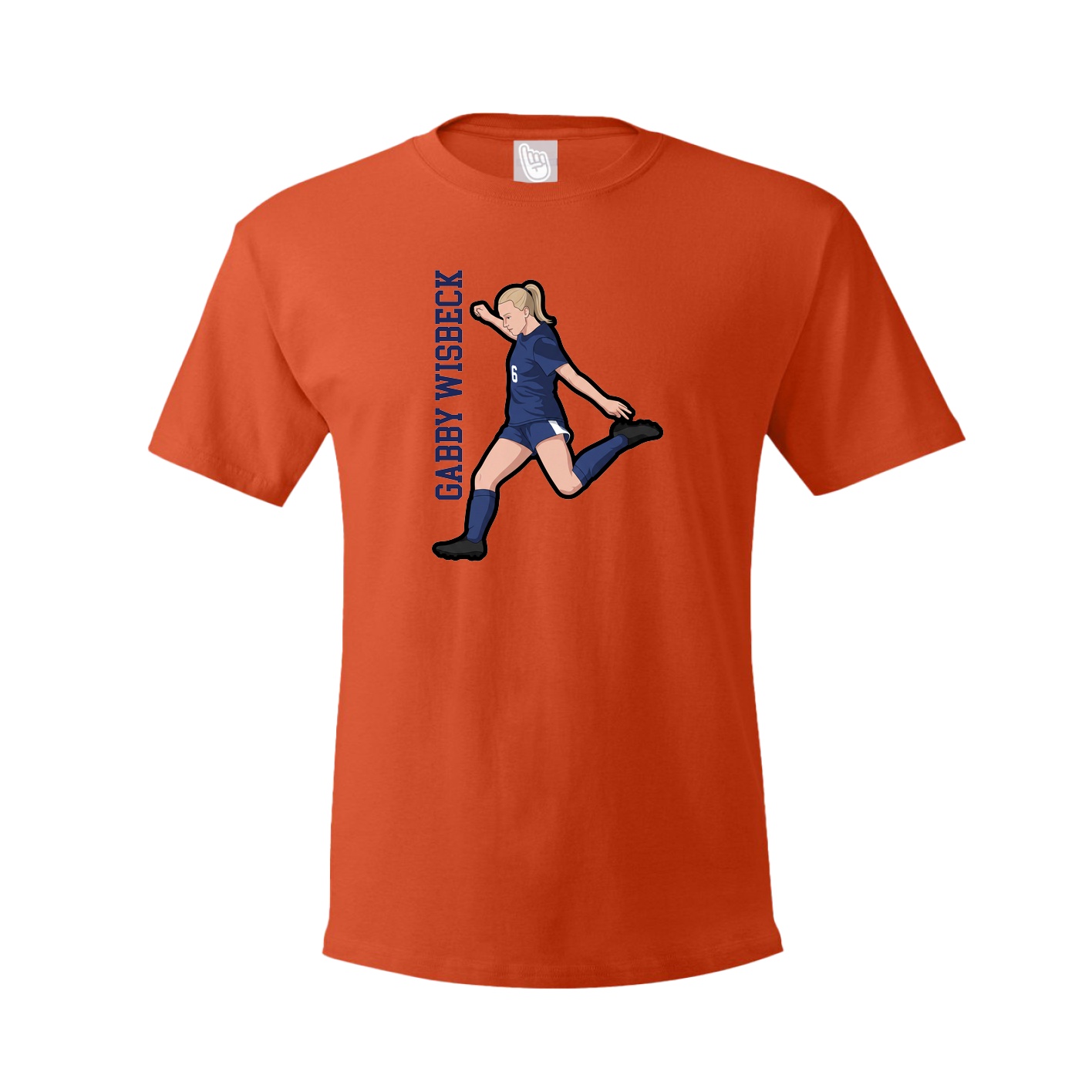 Tee — Name Vertical in Orange