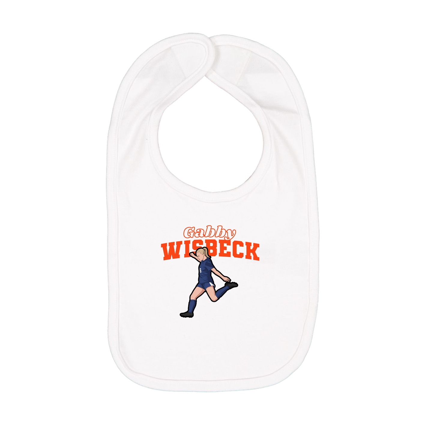 Infant Bib — Name Arch in White