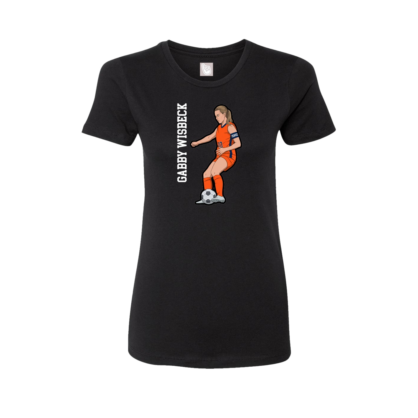 Fitted Women's Tee — Name Vertical in Black