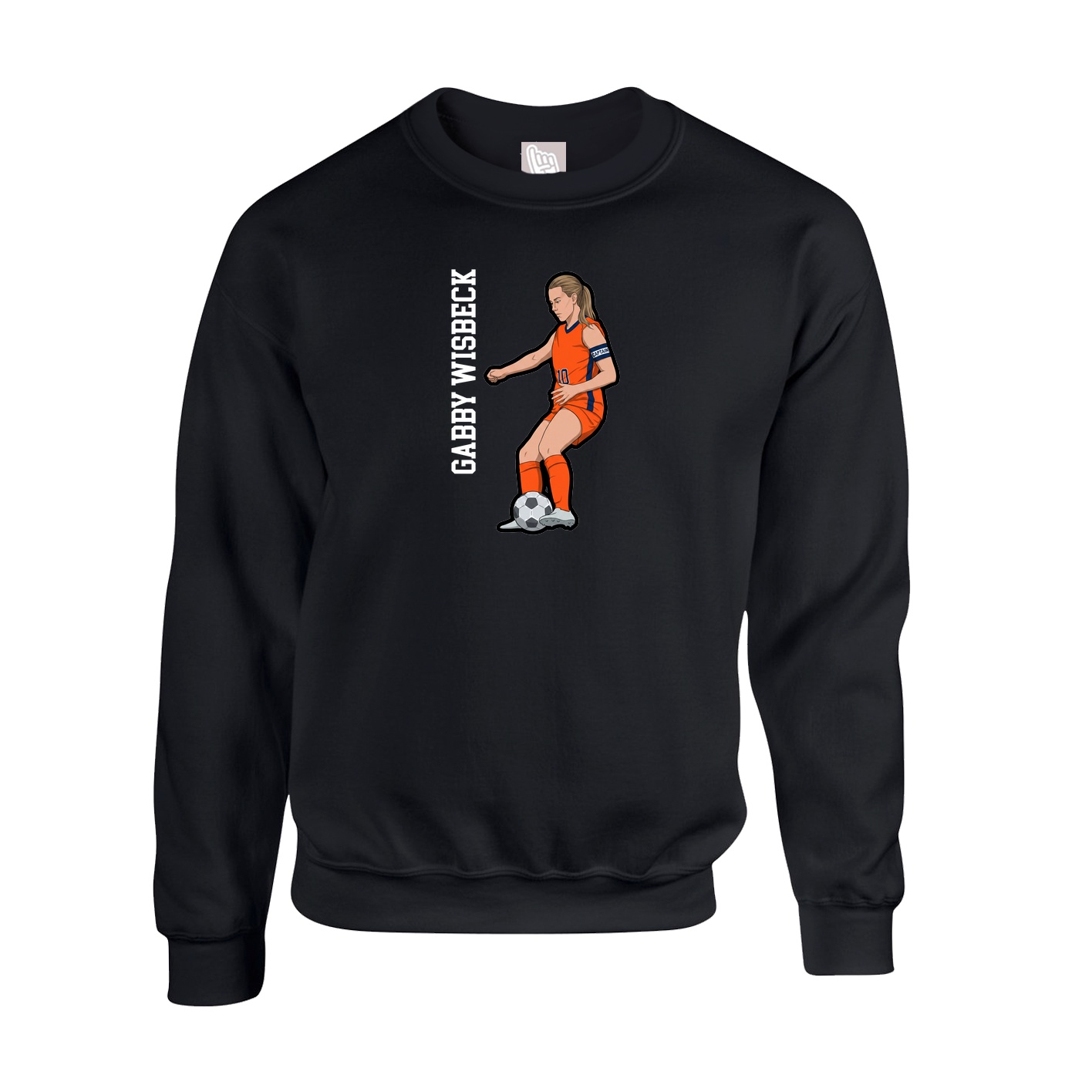 Fleece Crew — Name Vertical in Black