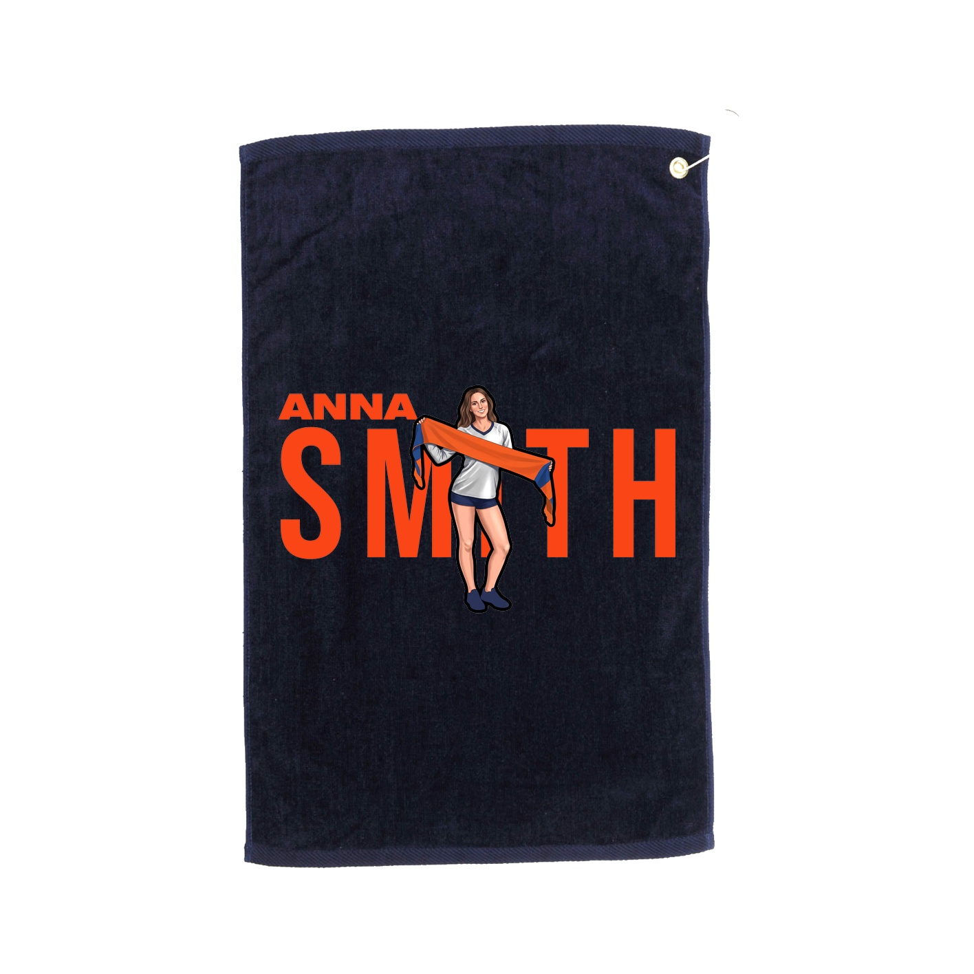 Golf Towel — Player Name in Navy