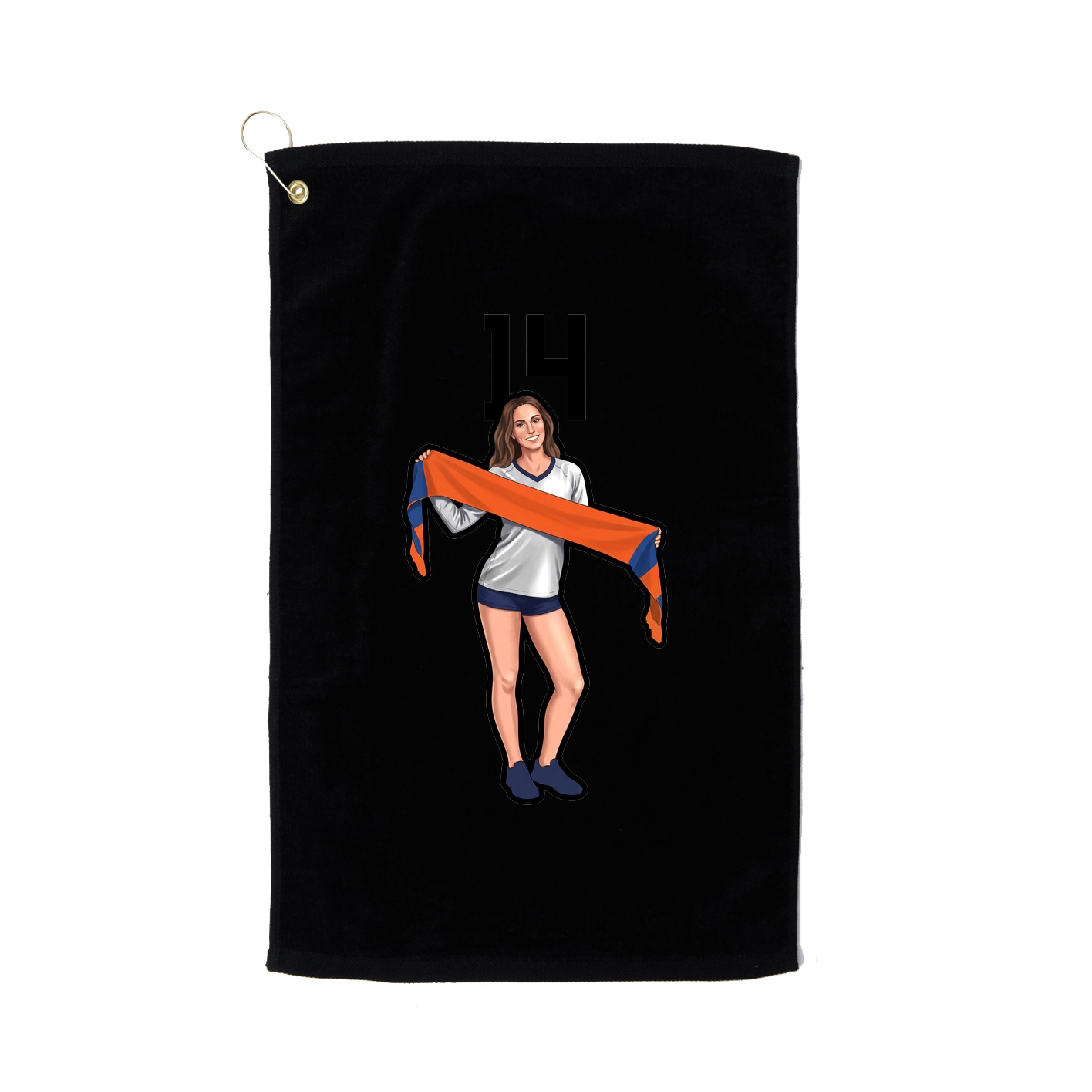 Golf Towel — Number Top in Black