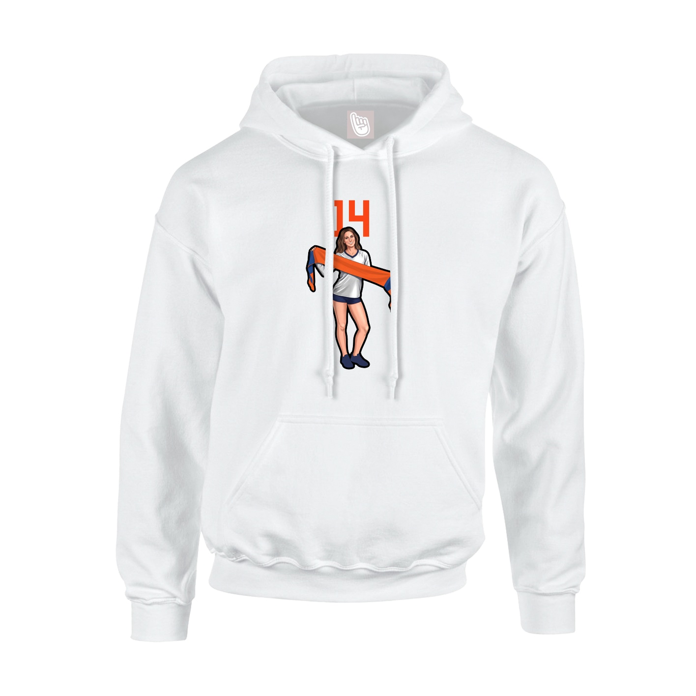 Youth Hoodie — Number Top in White