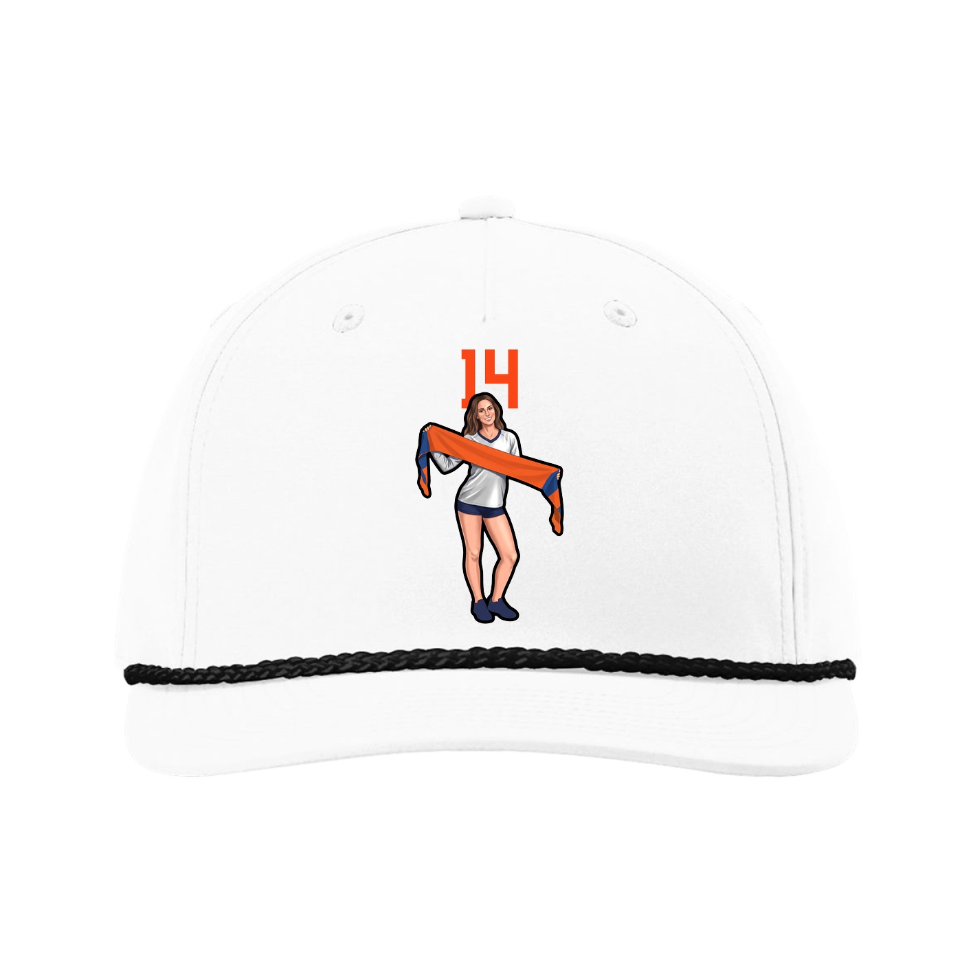 Five-Panel Classic Rope Cap — Number Top in White