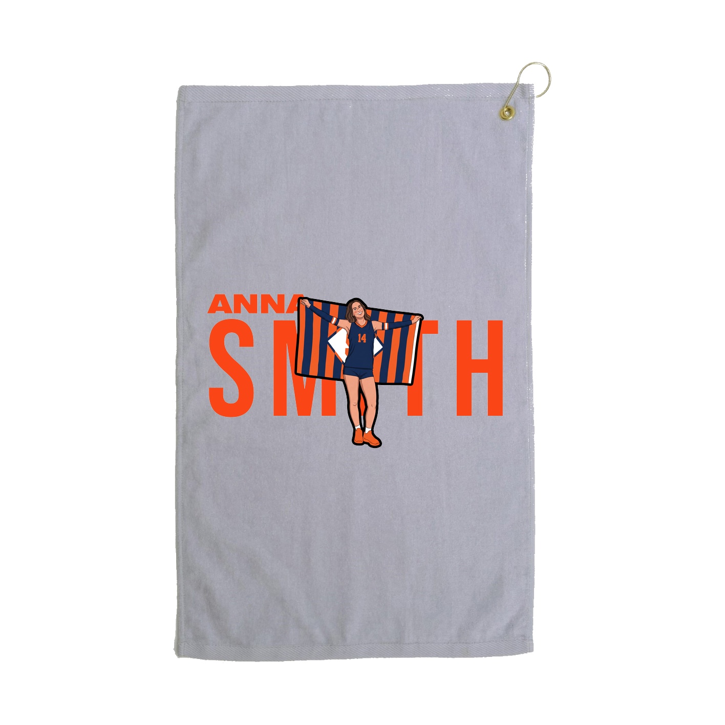 Golf Towel — Player Name in Grey
