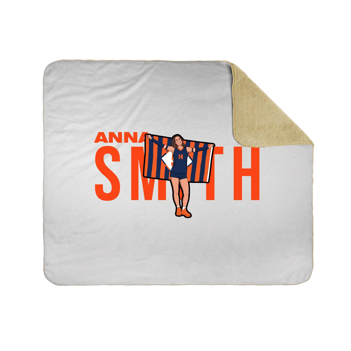 Throw Blanket — Player Name in White