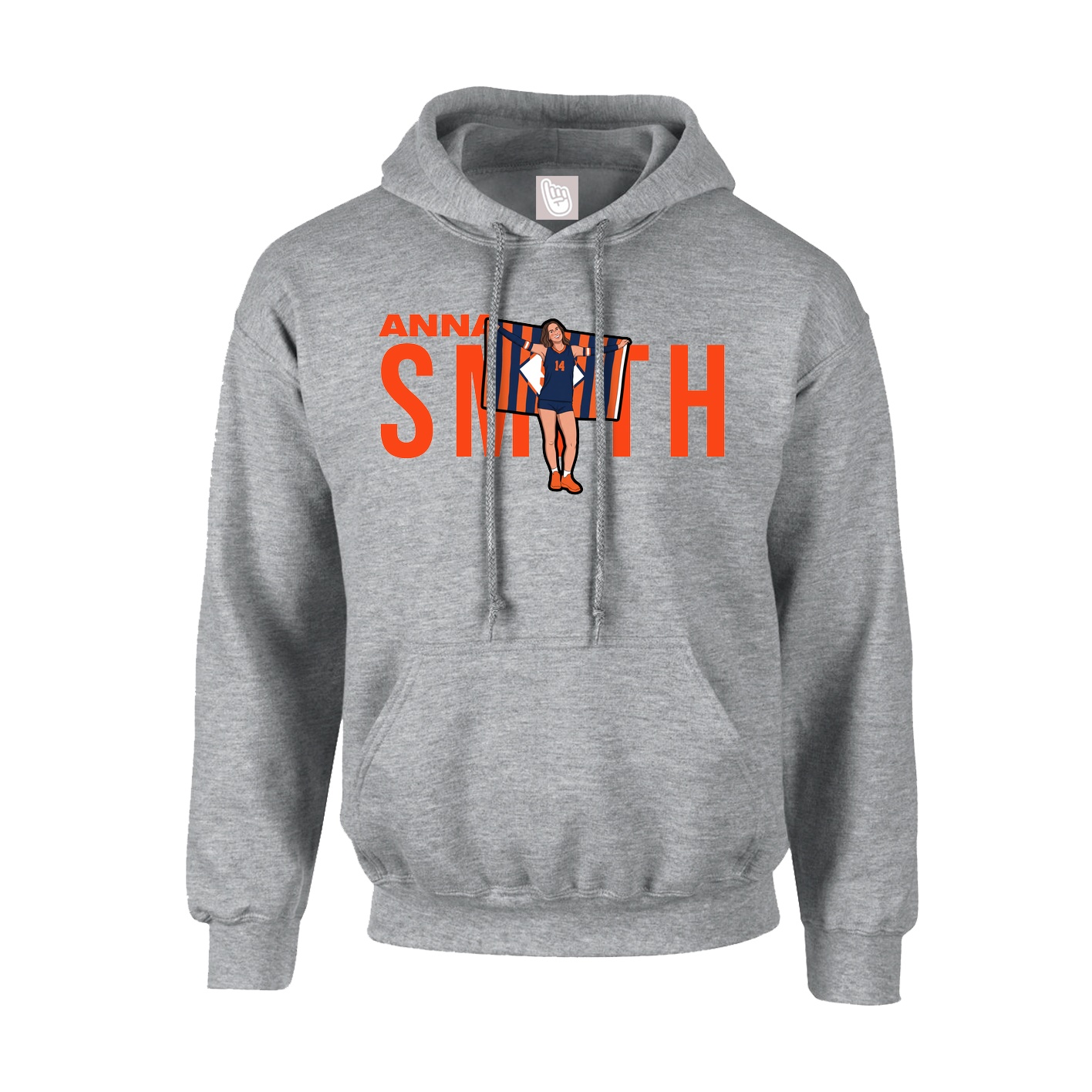 Youth Hoodie — Player Name in Grey