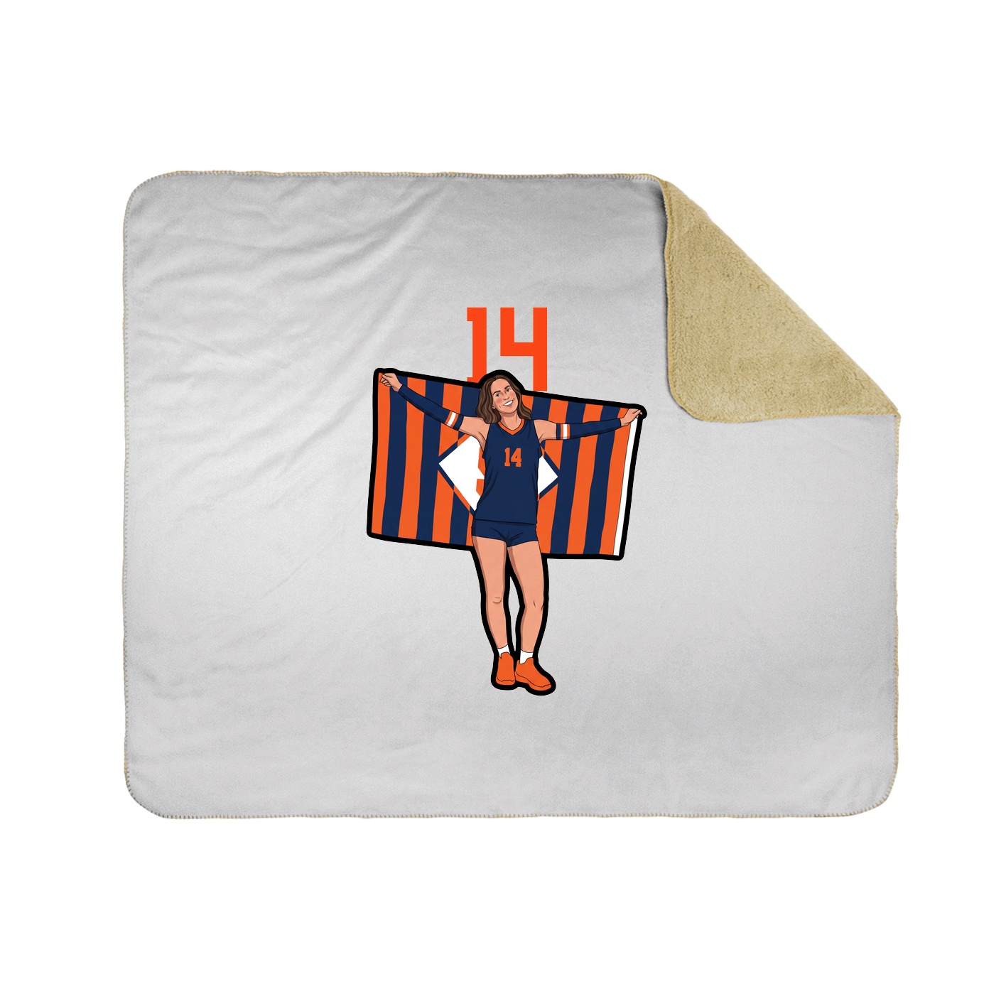 Throw Blanket — Number Top in White