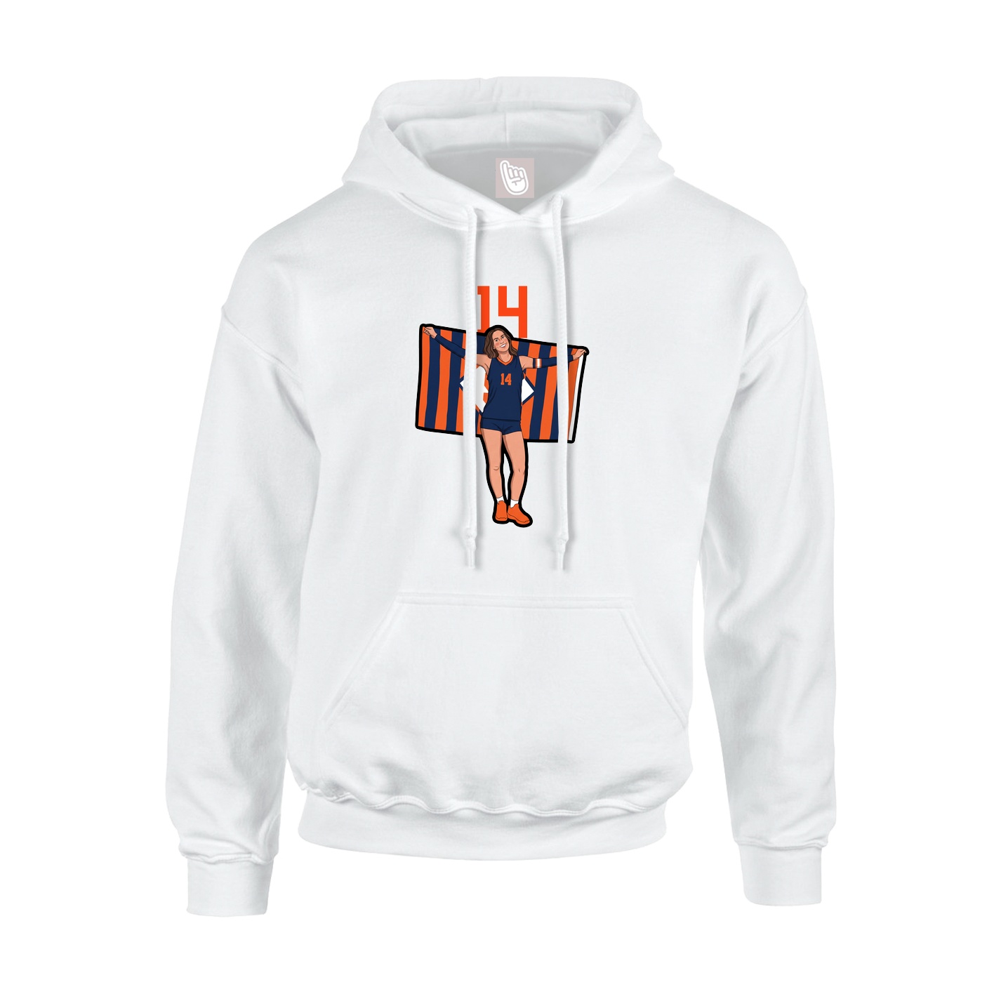 Hoodie — Number Top in White