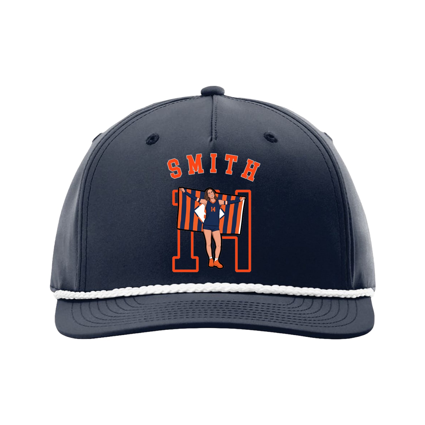 Five-Panel Classic Rope Cap — Shirsey Arch in Navy