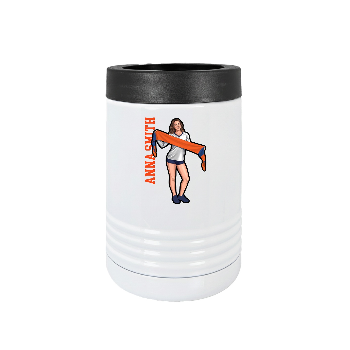 Beverage Holder — Name Vertical in White