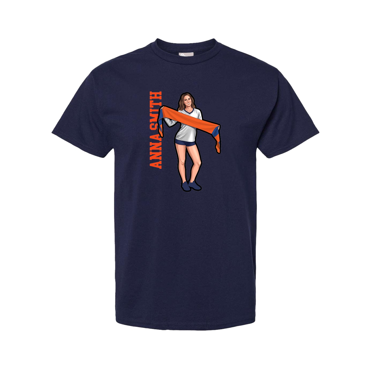 Tee — Name Vertical in Navy