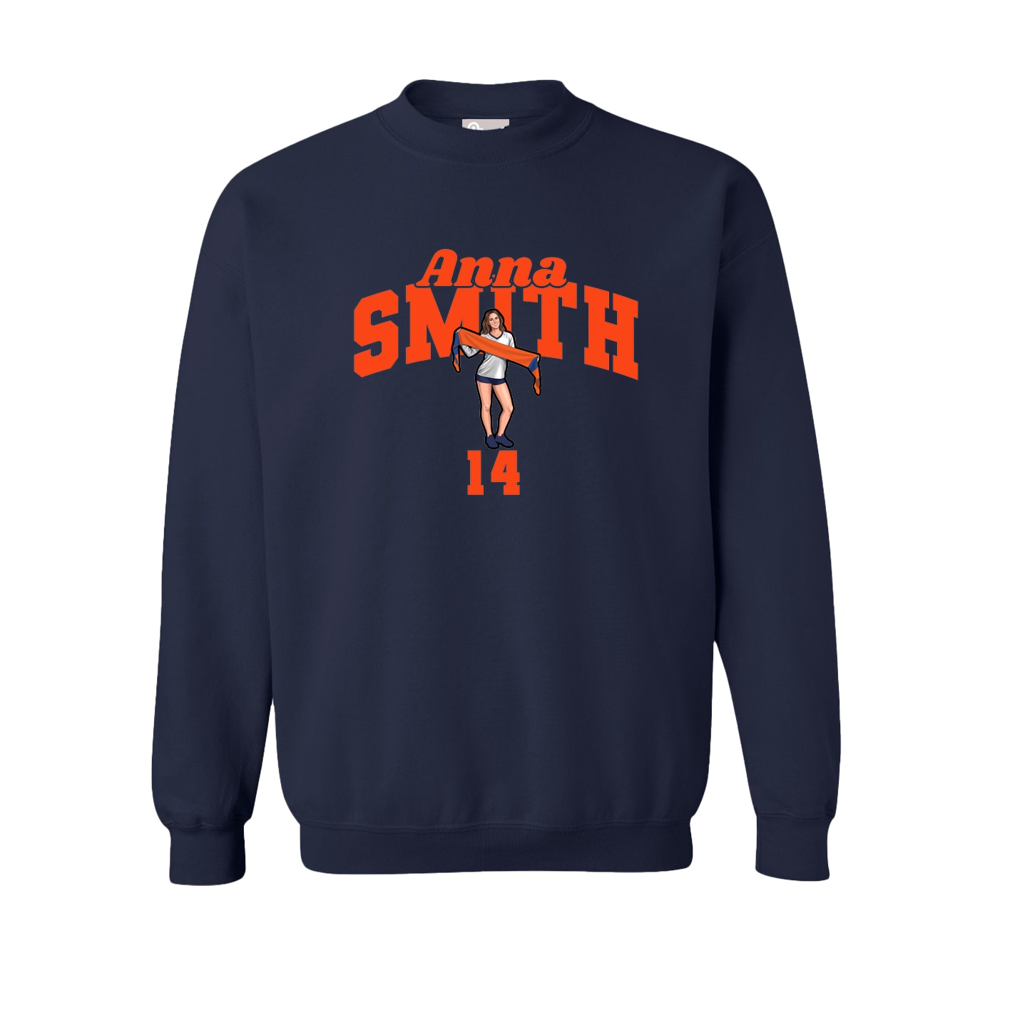 Fleece Crew — Signature Arch in Navy