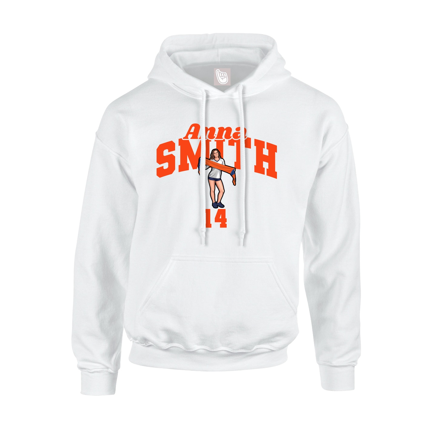 Youth Hoodie — Signature Arch in White