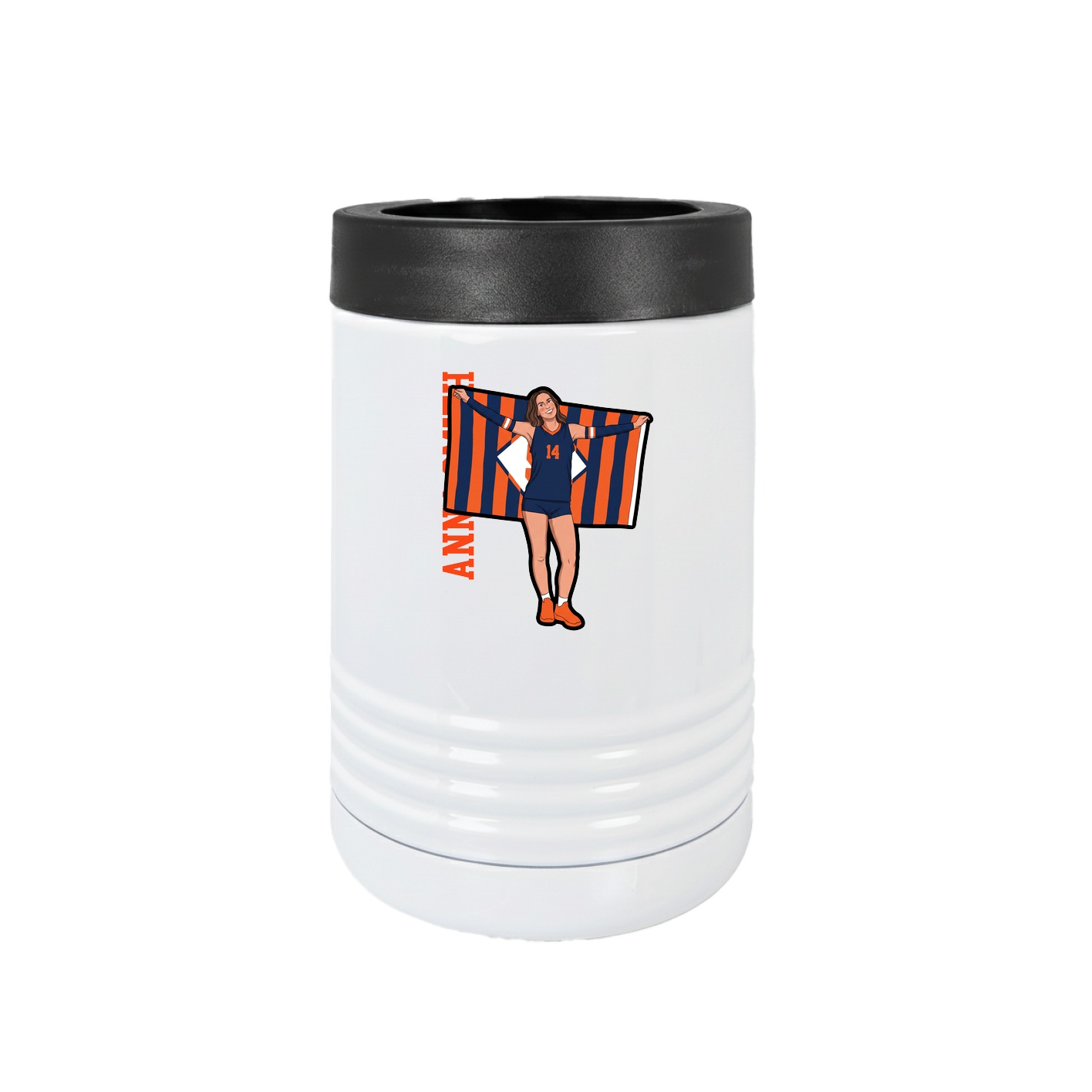 Beverage Holder — Name Vertical in White