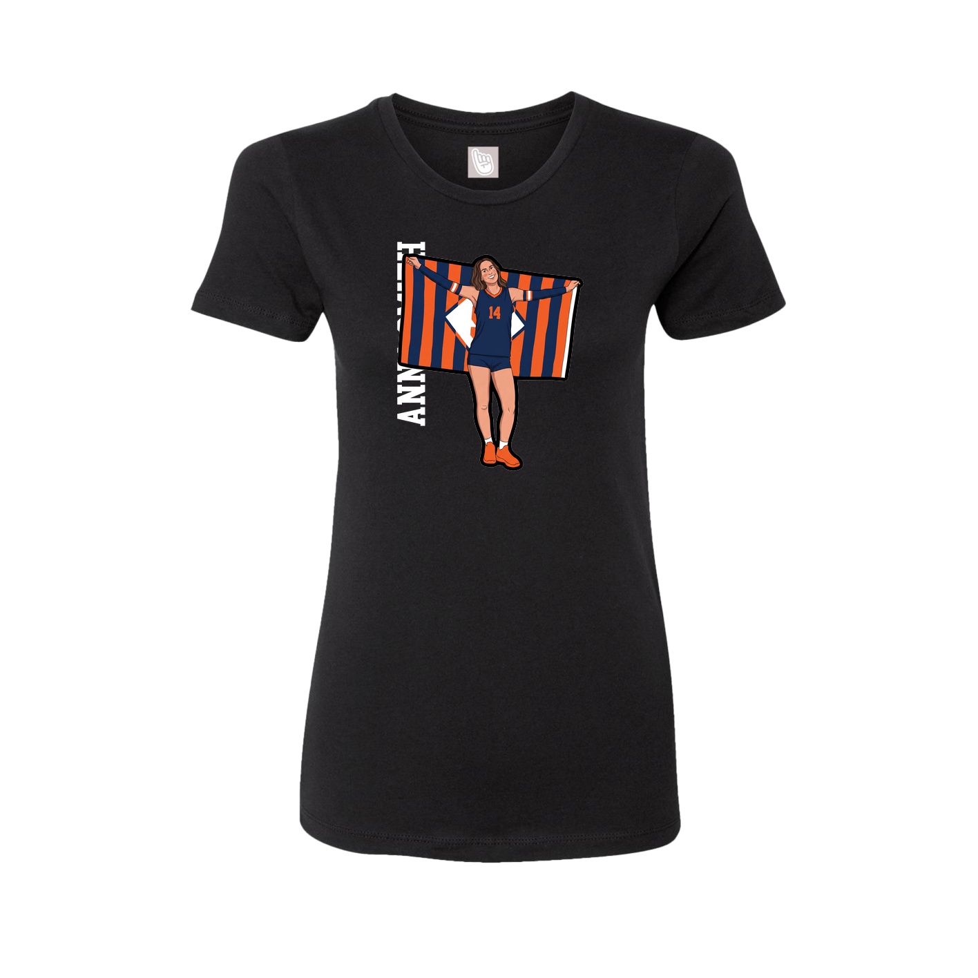 Fitted Women's Tee — Name Vertical in Black