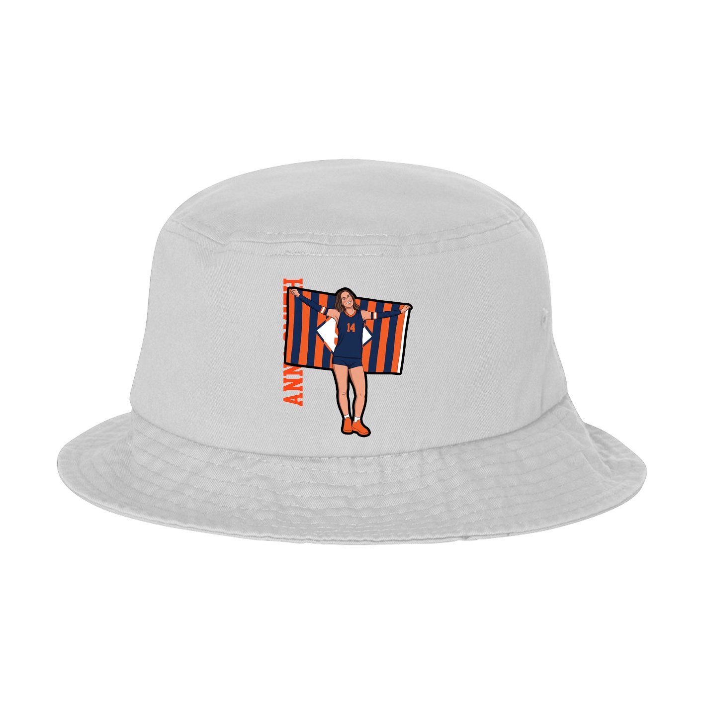 Bucket Cap — Name Vertical in White