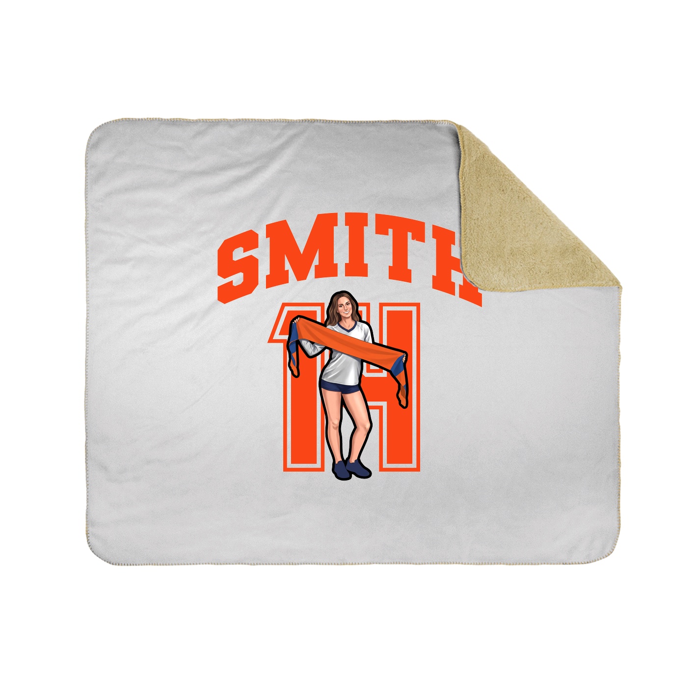 Throw Blanket — Number in White