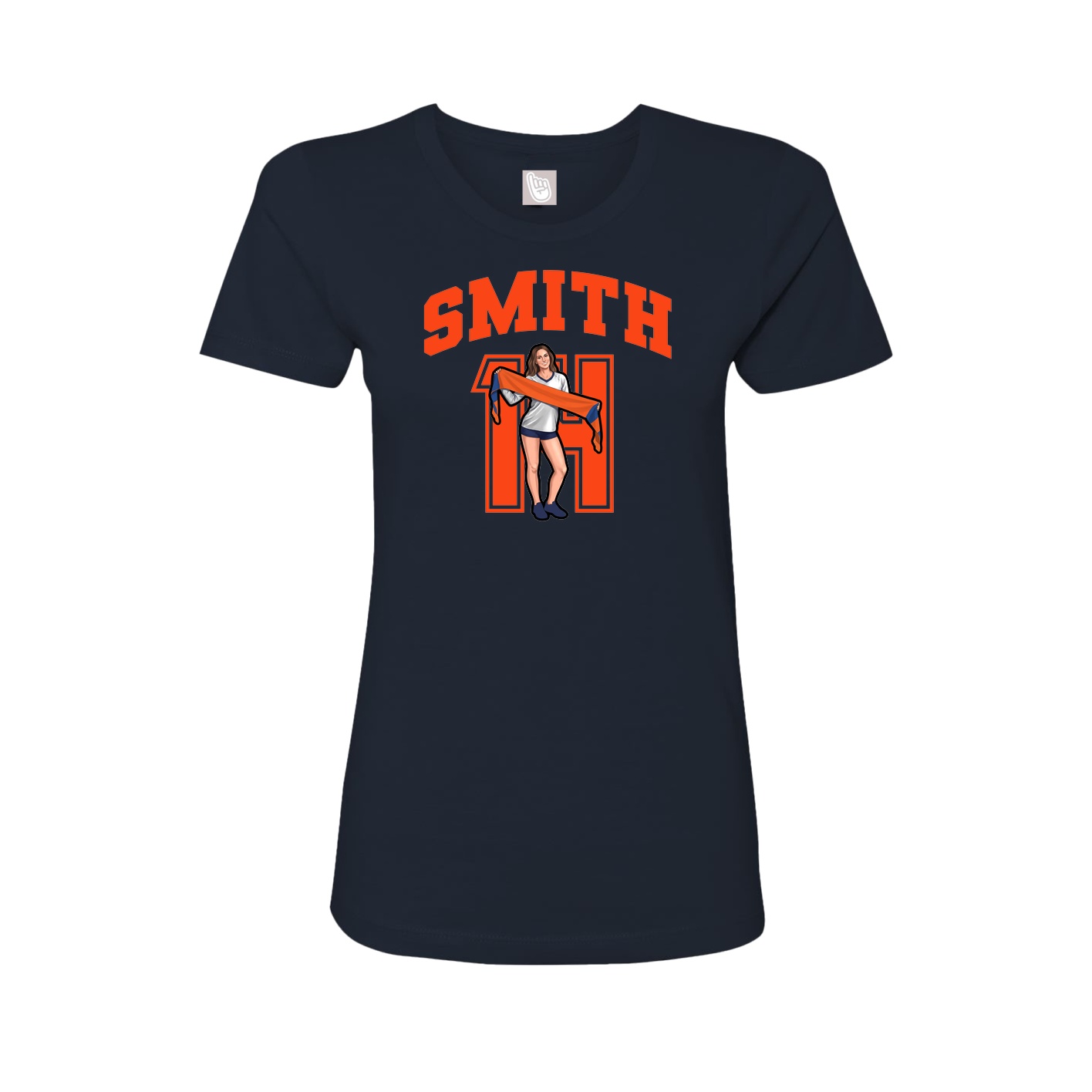 Fitted Women's Tee — Number in Navy