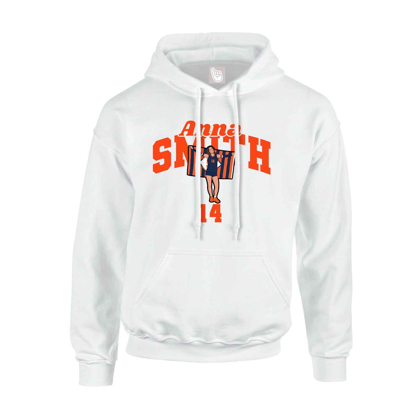 Youth Hoodie — Signature Arch in White