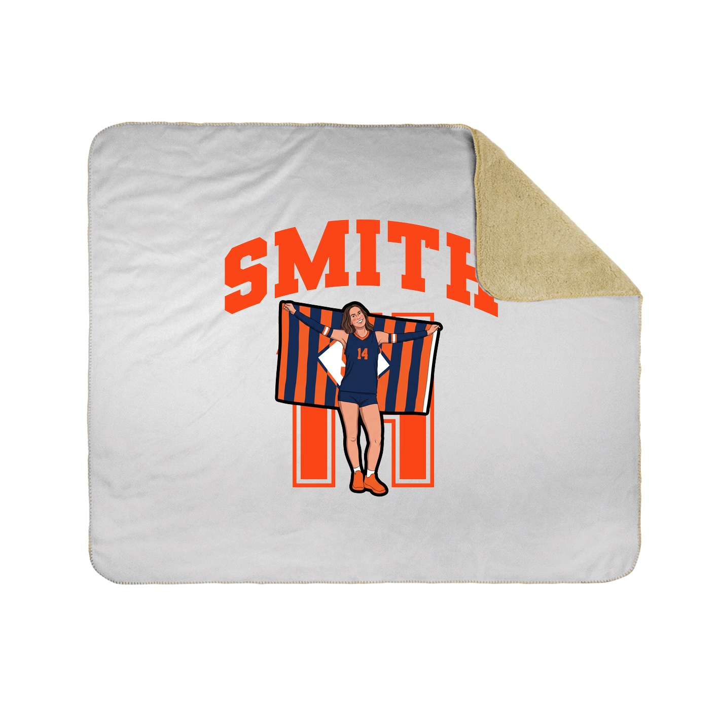 Throw Blanket — Number in White