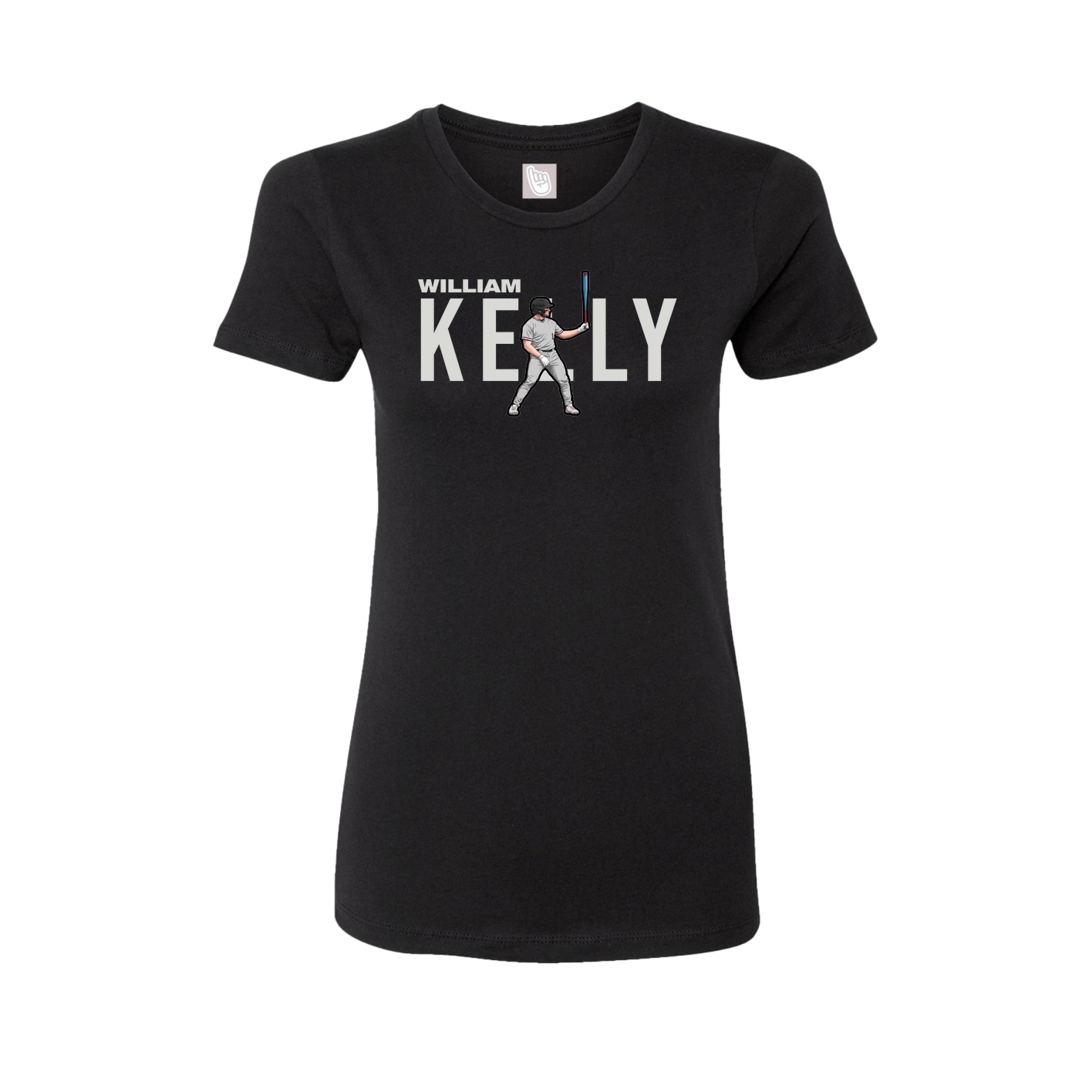 Fitted Women's Tee — Player Name in Black