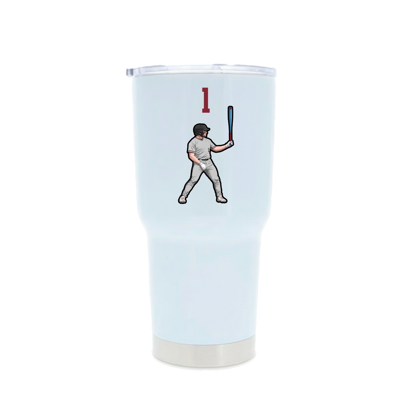 30oz Stainless Steel Tumbler — Number Top in White