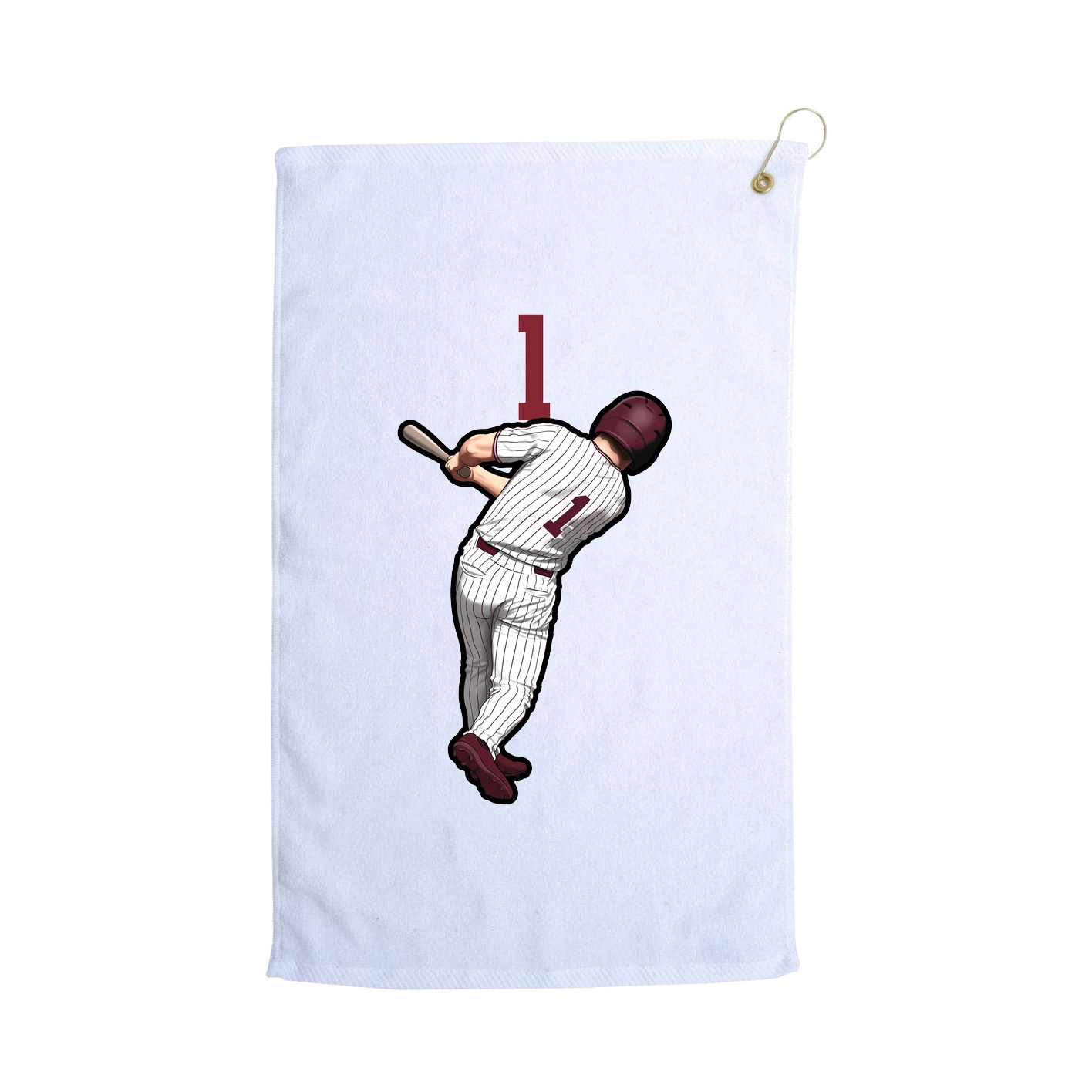Golf Towel — Number Top in White