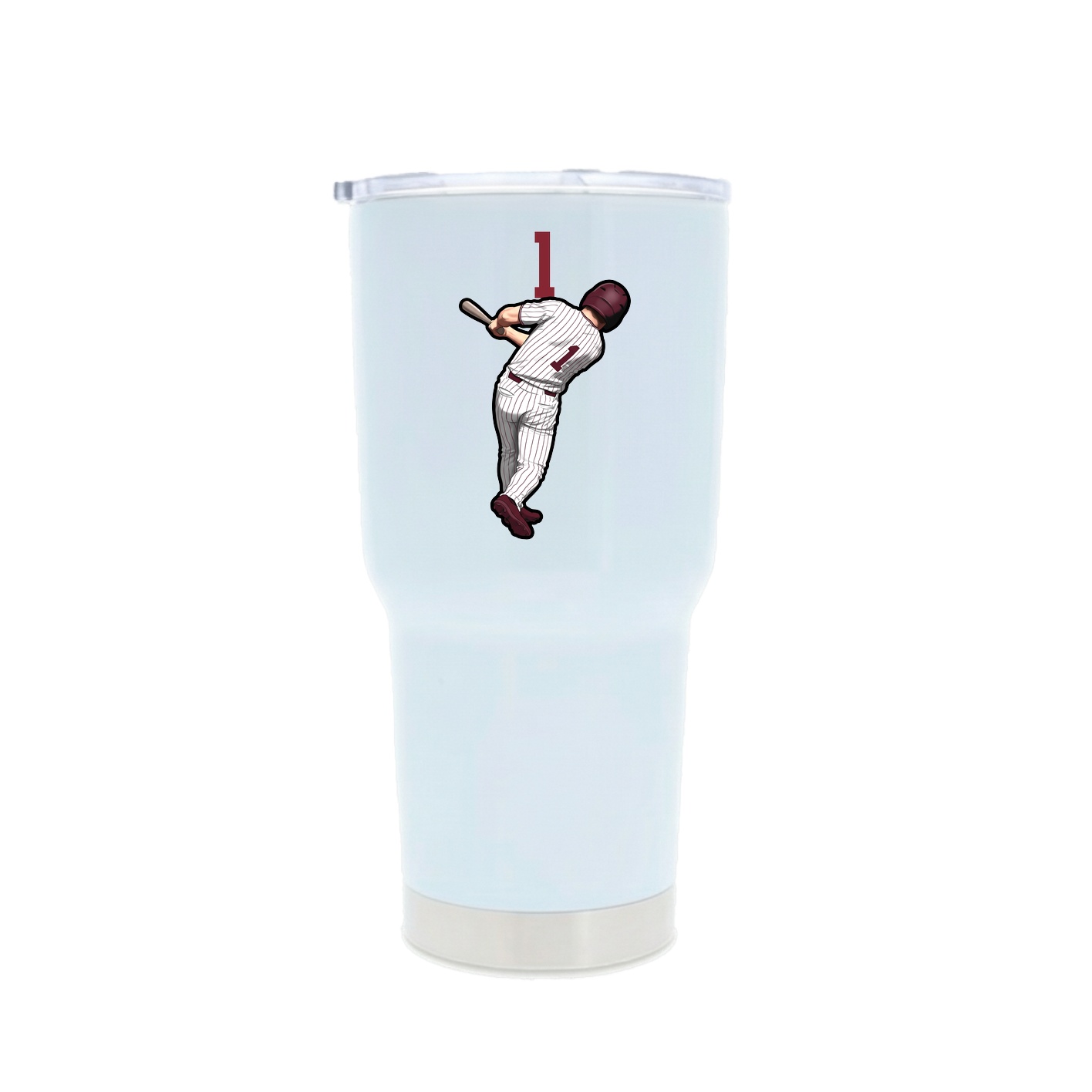30oz Stainless Steel Tumbler — Number Top in White