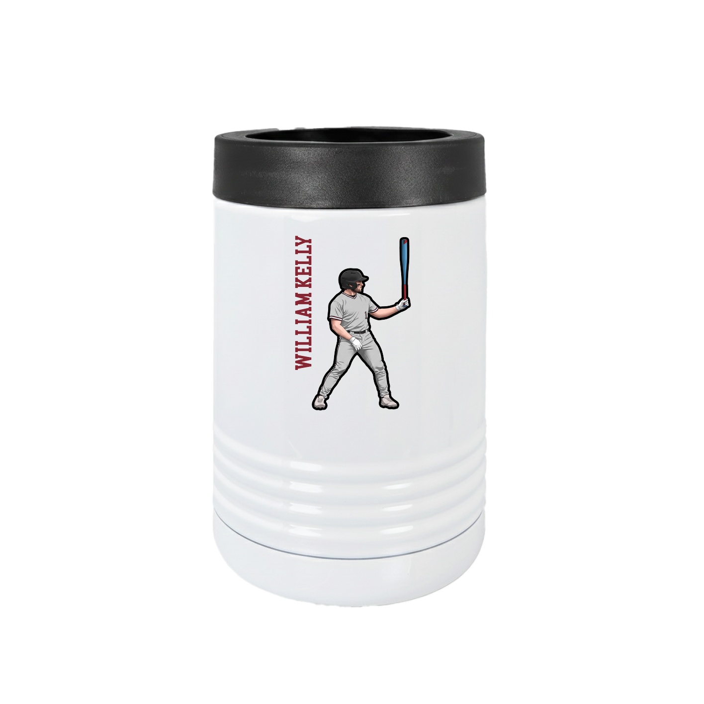 Beverage Holder — Name Vertical in White