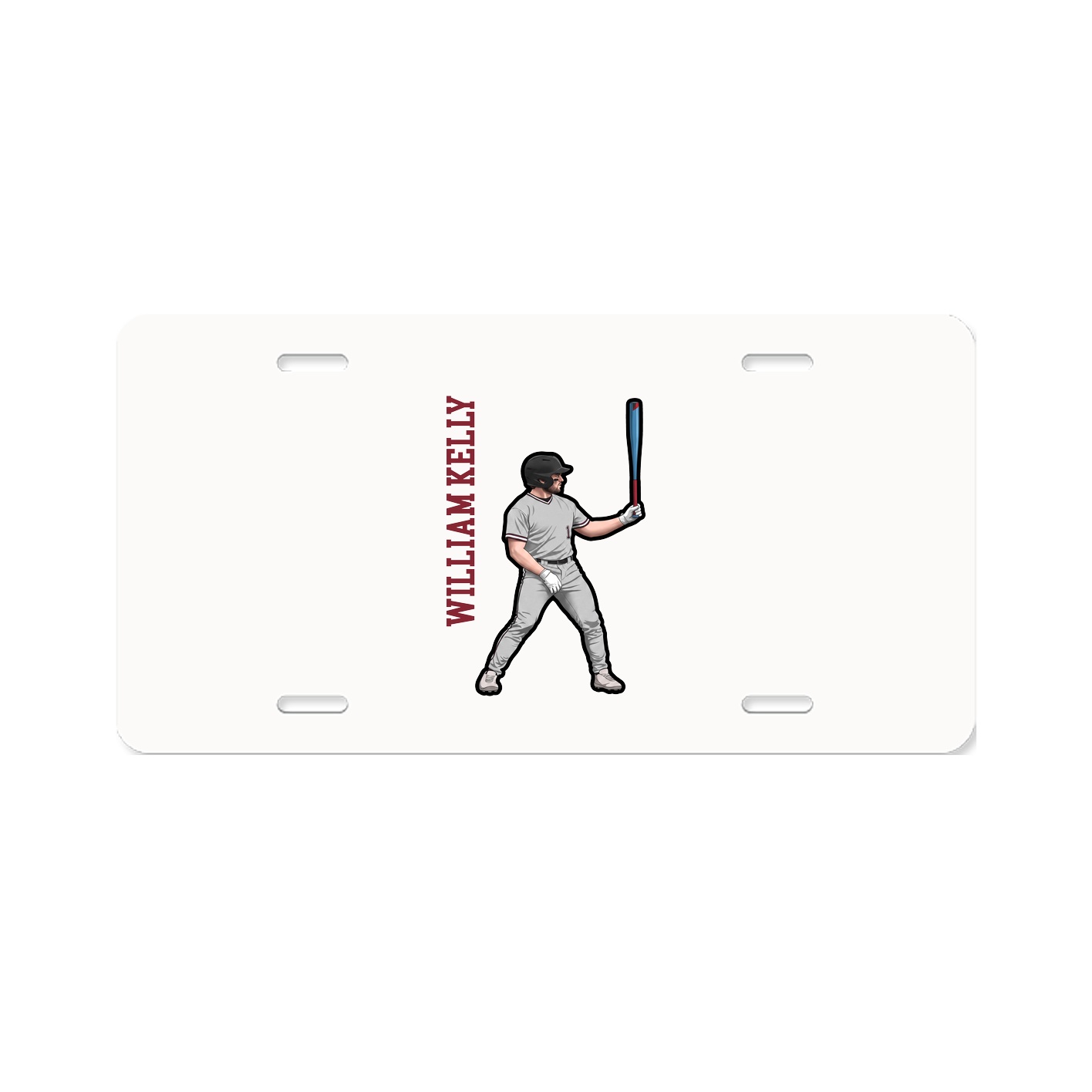 License Plate — Name Vertical in Classic