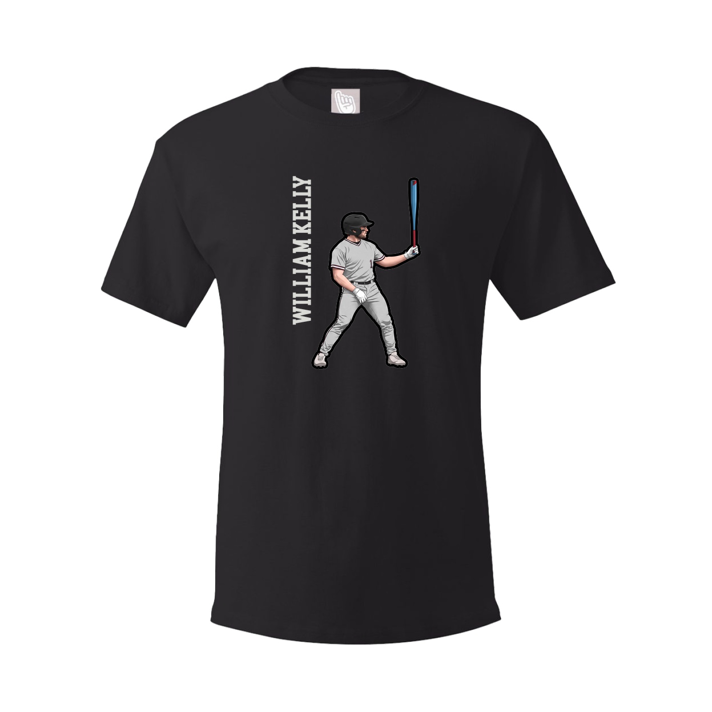 Youth Tee — Name Vertical in Black