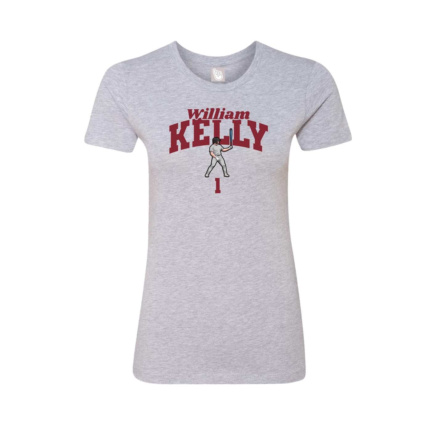 Fitted Women's Tee — Signature Arch in Grey