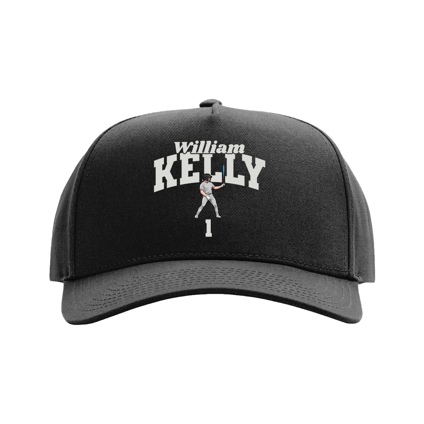 Full Fabric Five-Panel Champ Cap — Signature Arch in Black