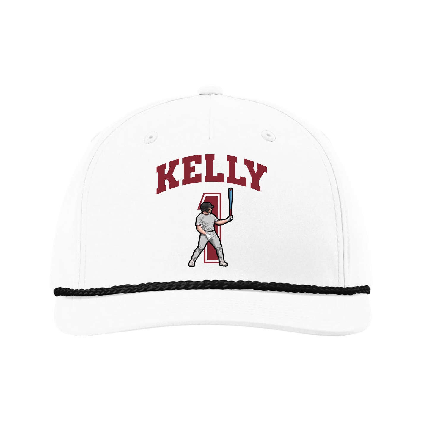 Five-Panel Classic Rope Cap — Number in White