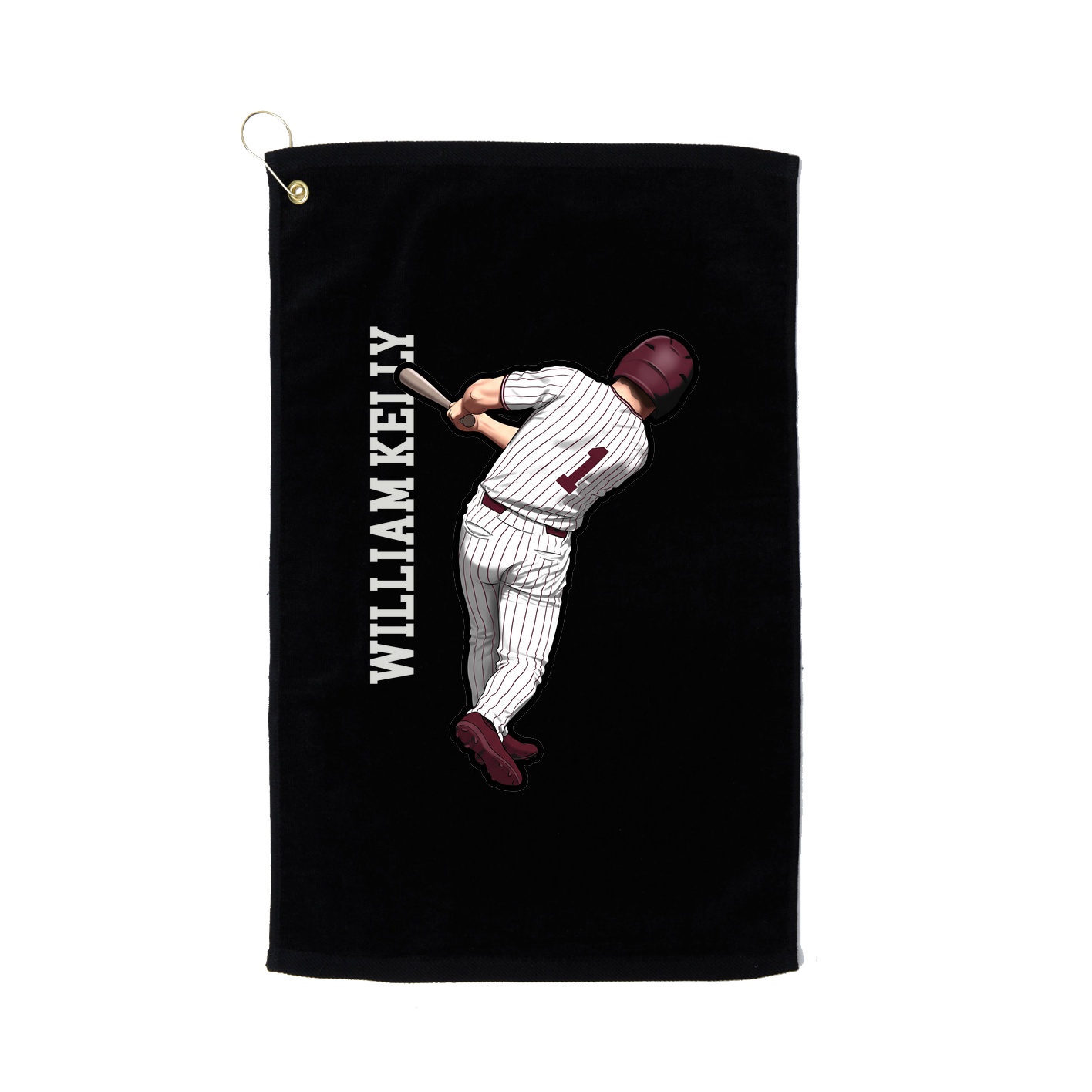 Golf Towel — Name Vertical in Black