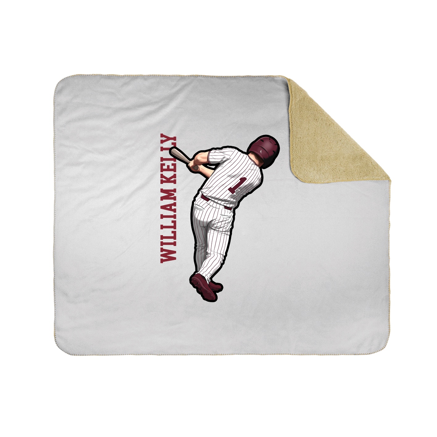 Throw Blanket — Name Vertical in White