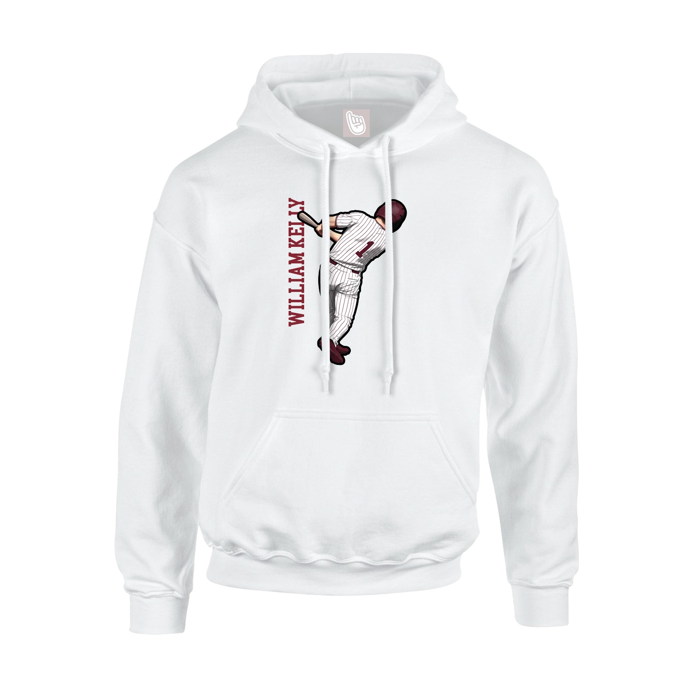 Youth Hoodie — Name Vertical in White