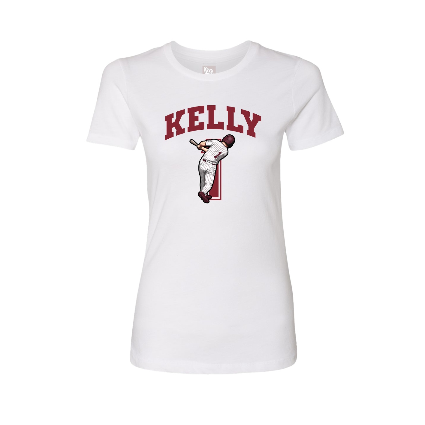 Fitted Women's Tee — Number in White
