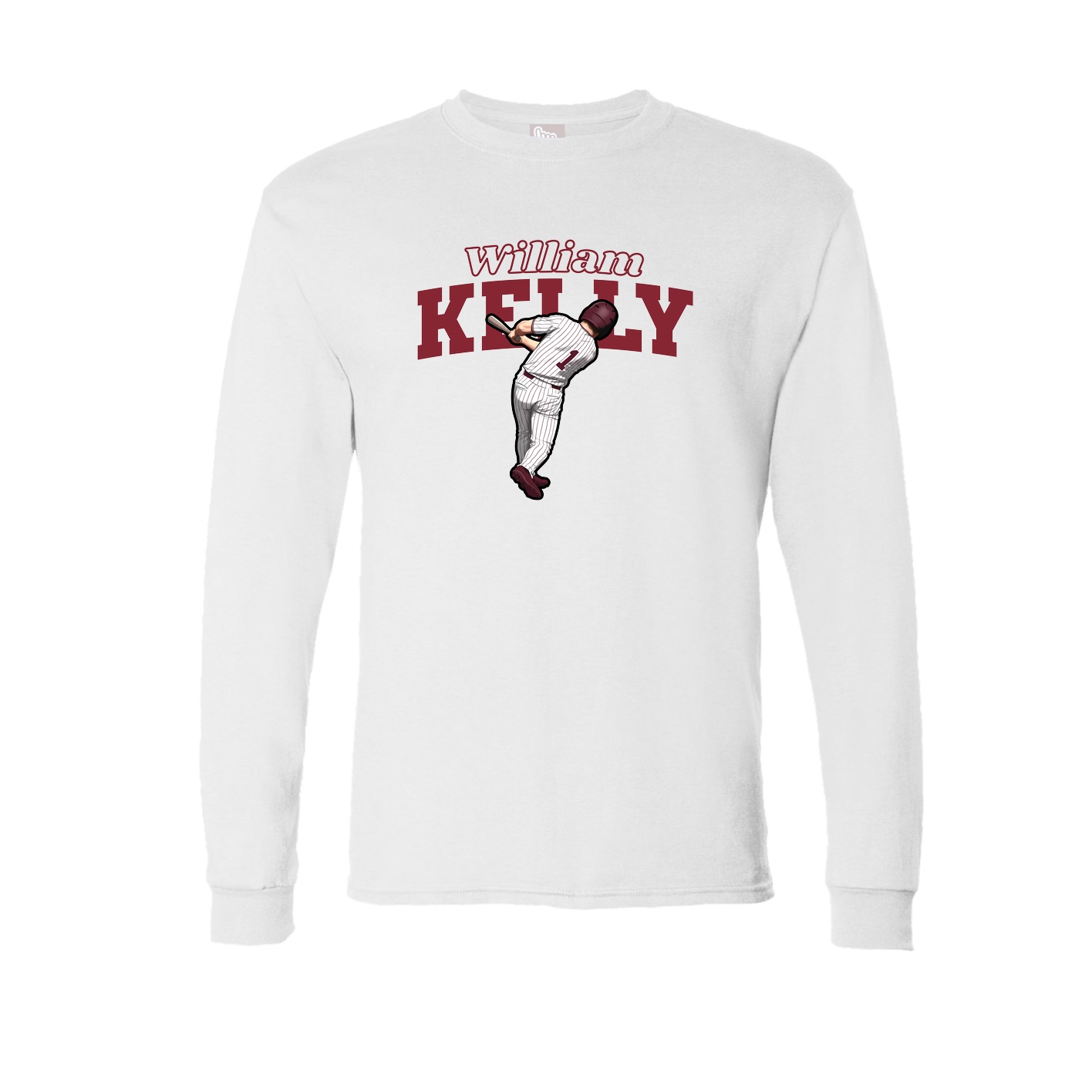 Long Sleeve Tee — Name Arch in White